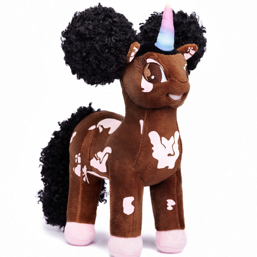 Load image into Gallery viewer, Dahlia Unicorn with Vitiligo Plush Toy - 12 inch
