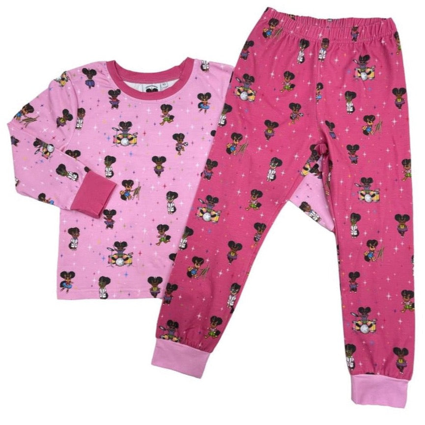 Load image into Gallery viewer, Today, I Want To Be… Long Sleeve Pajama Set - Pink Print
