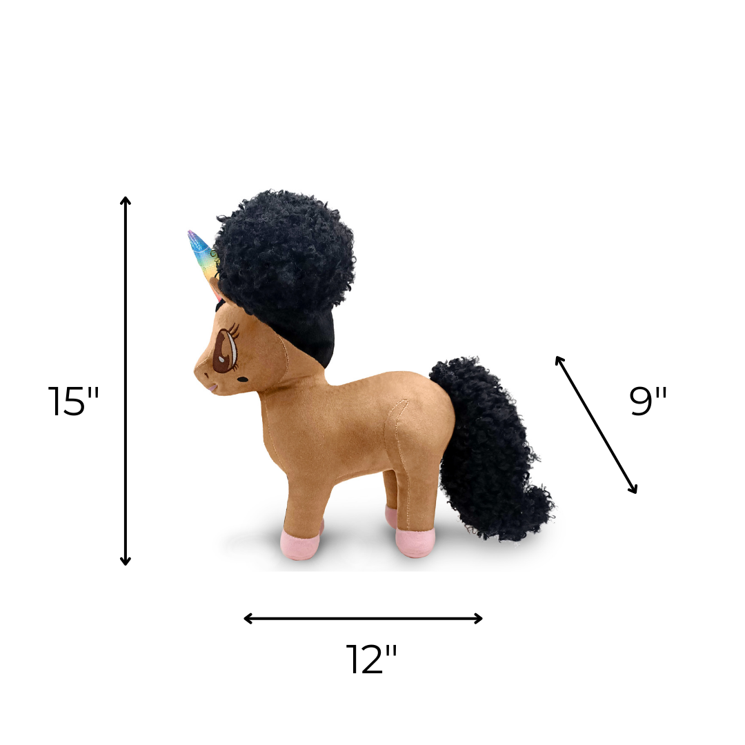 Brandy Unicorn Plush Toy with Brown Eyes - 15 inch