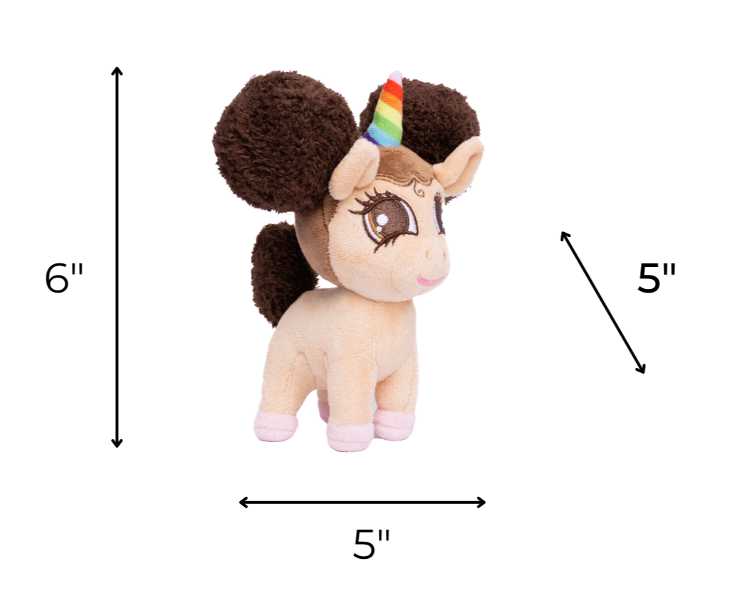 Baby Alexis Black Unicorn Plush Toy - Standing 6 inch