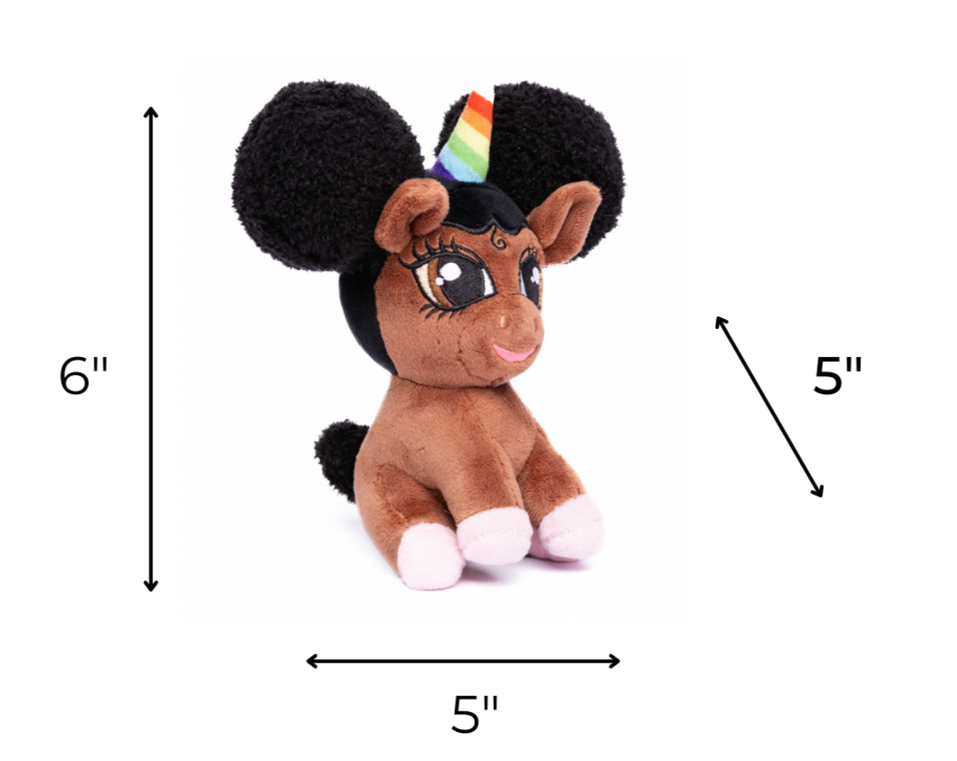 Baby Chloe Black Unicorn Plush Toy - Sitting 6 inch