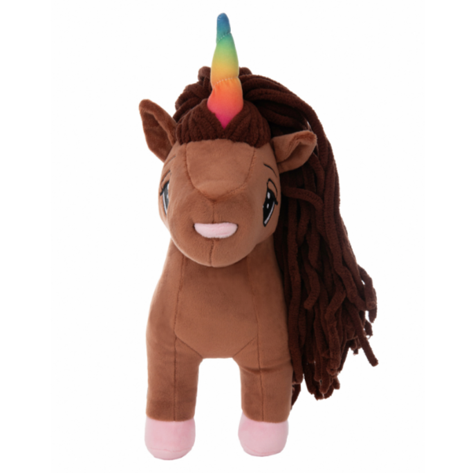 Dominique Black Unicorn Plush Toy with Dread Locs - 16 inch