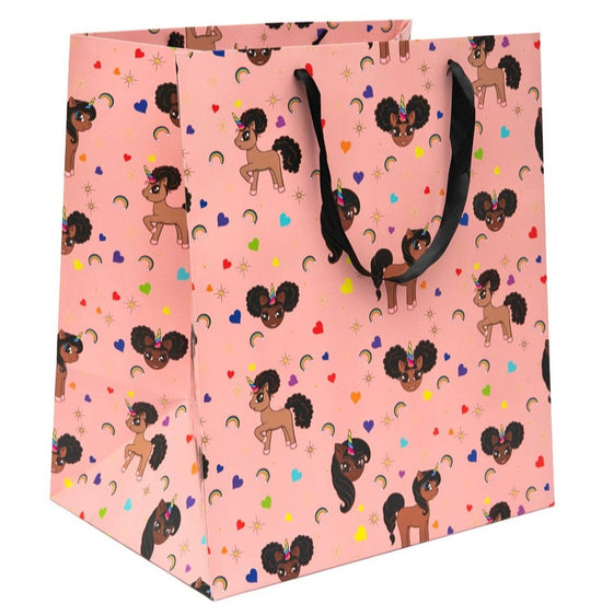 Load image into Gallery viewer, Gift Bag - Pink Signature Print Large Vertical
