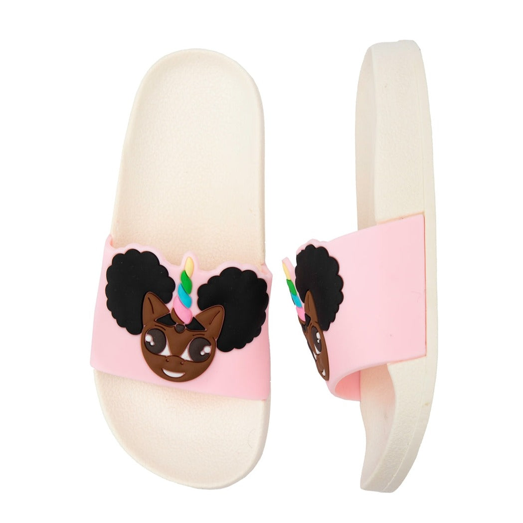 Puff Utility Slide - Pink and White