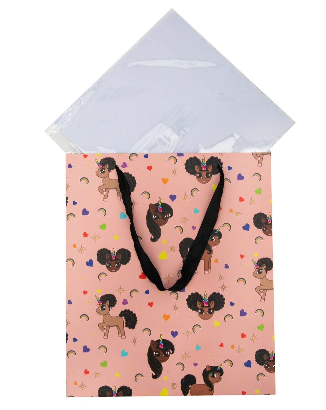 Gift Bag - Pink Signature Print Small Vertical