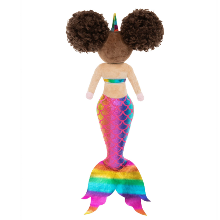 Zoë Black Mermaid Unicorn Doll with Iridescent Tail and Matching Top - 16 inch