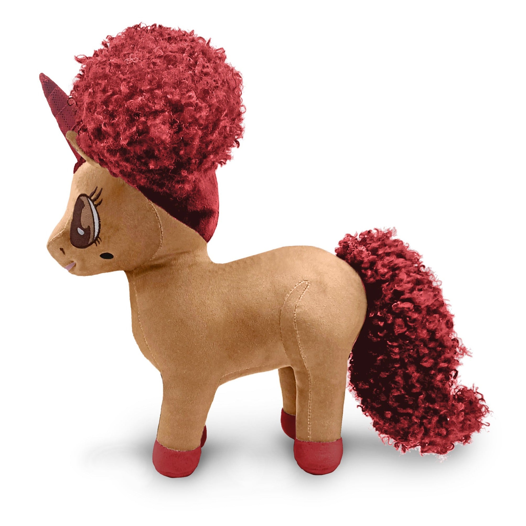 Ciara Black Unicorn Plush Toy with Red Hair - 15 inch
